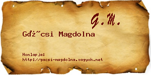 Gácsi Magdolna névjegykártya